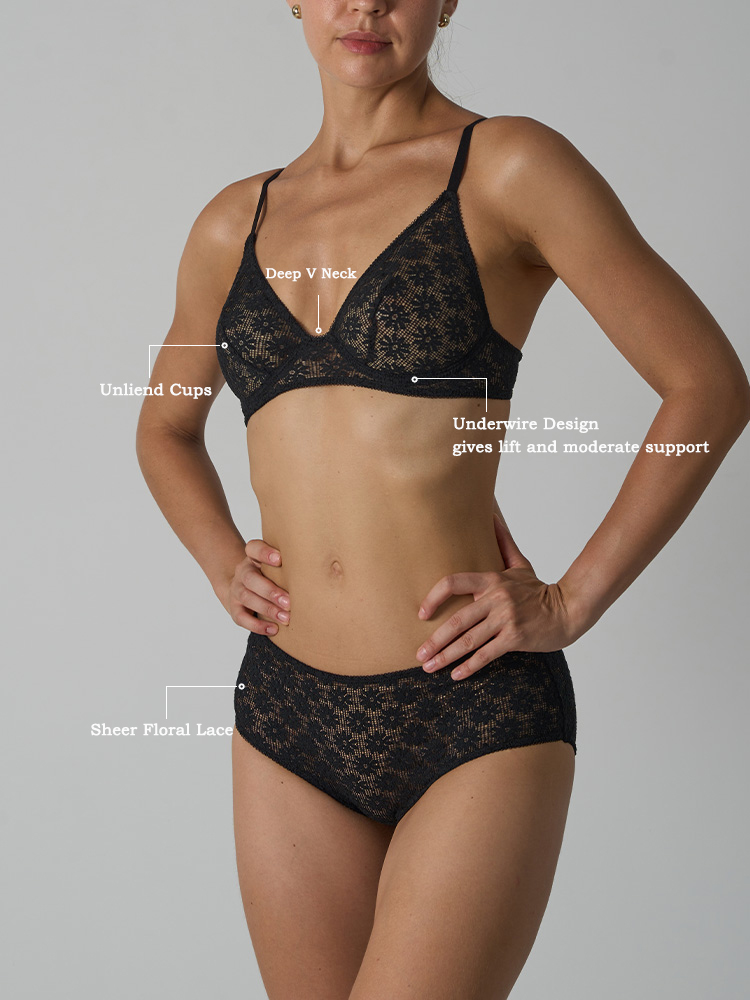 VITALINOVO 3 Pieces Lace Linge - Sheer Bra Lace review and price